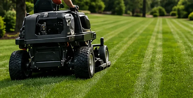 Mowing a striped lawn